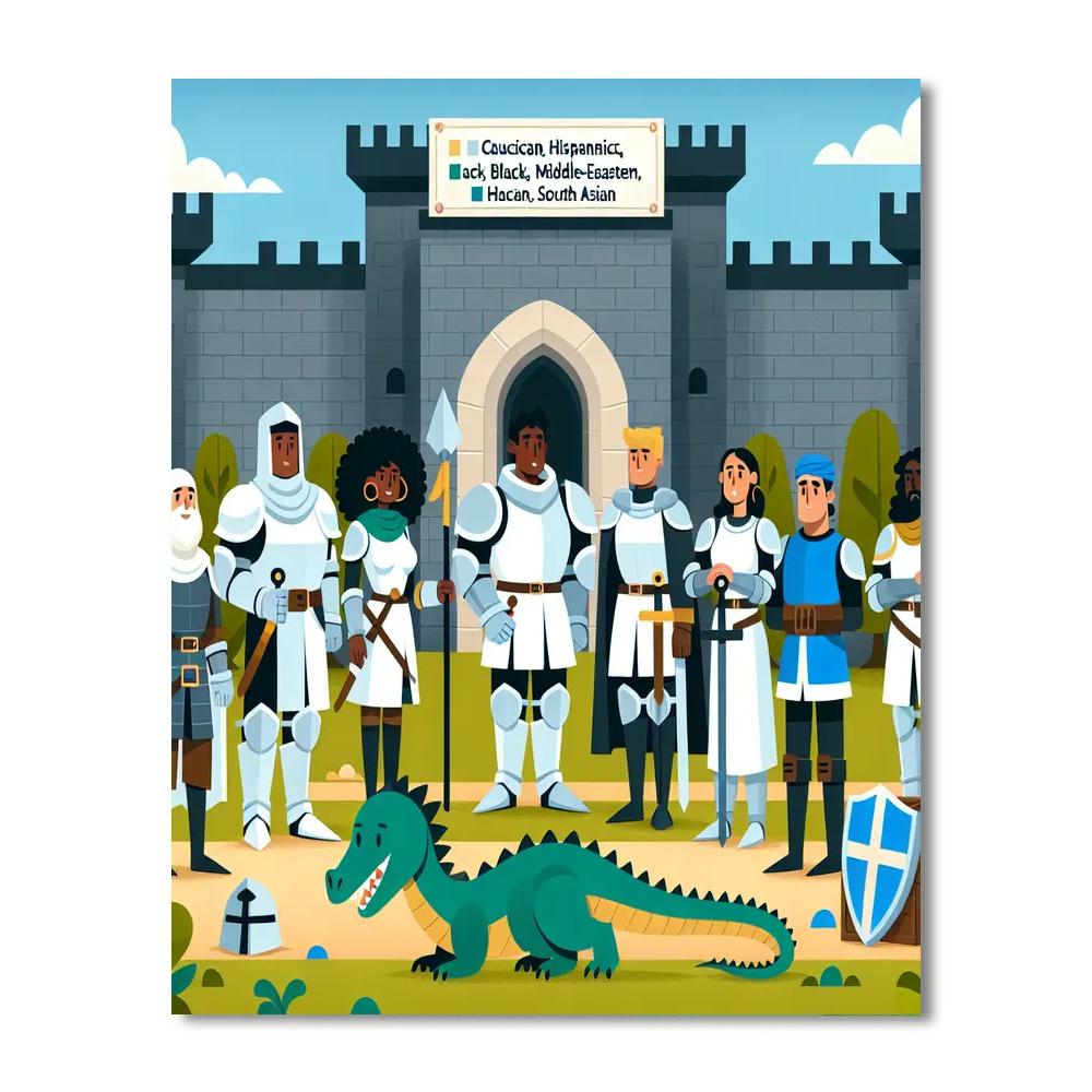 Knights And Dragons Challenge Number Painting