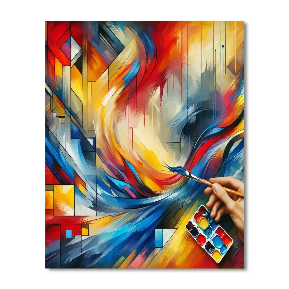 Energetic Abstract Lines Paint By Color