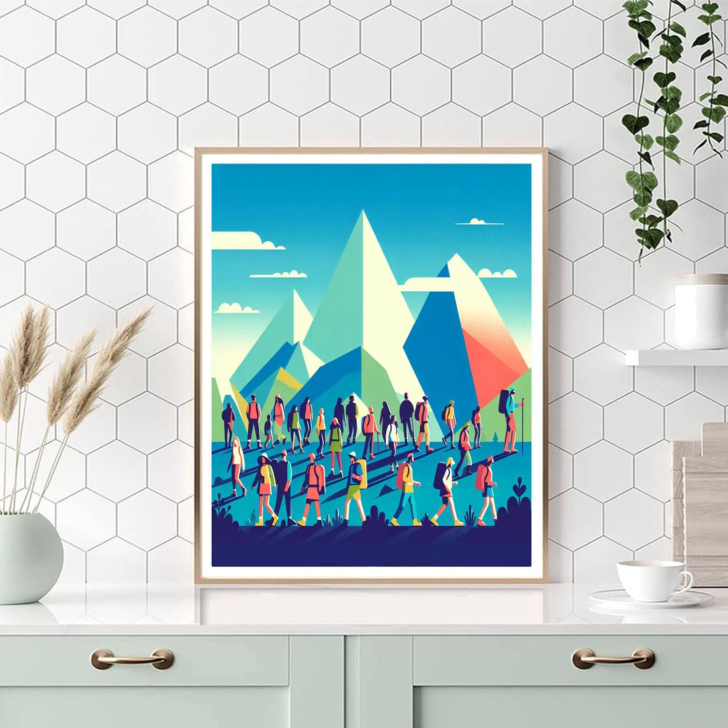 Mountain Hike Adventure Paint By Numbers Art