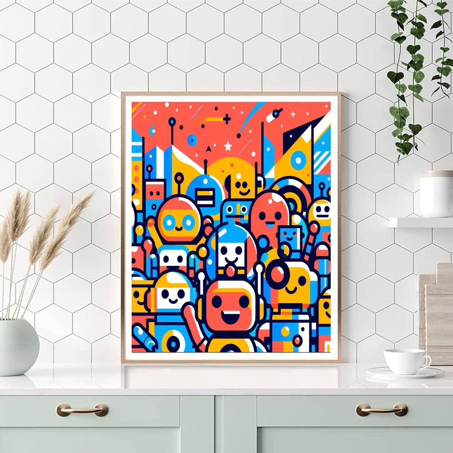 Robot Galaxy DIY Paint By Numbers