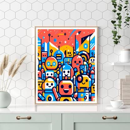 Robot Galaxy DIY Paint By Numbers