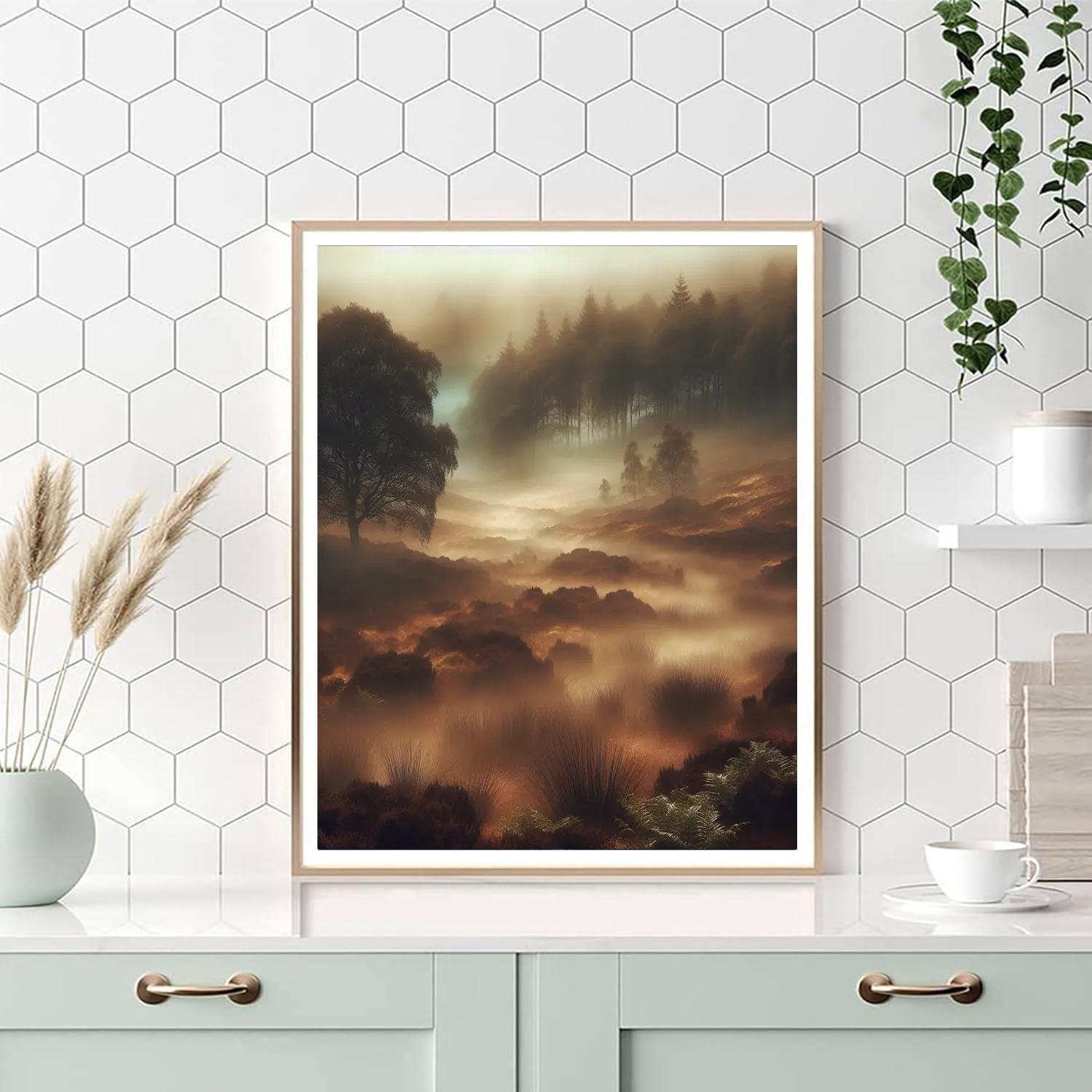 Mystical Foggy Moorland Paint By Numbers