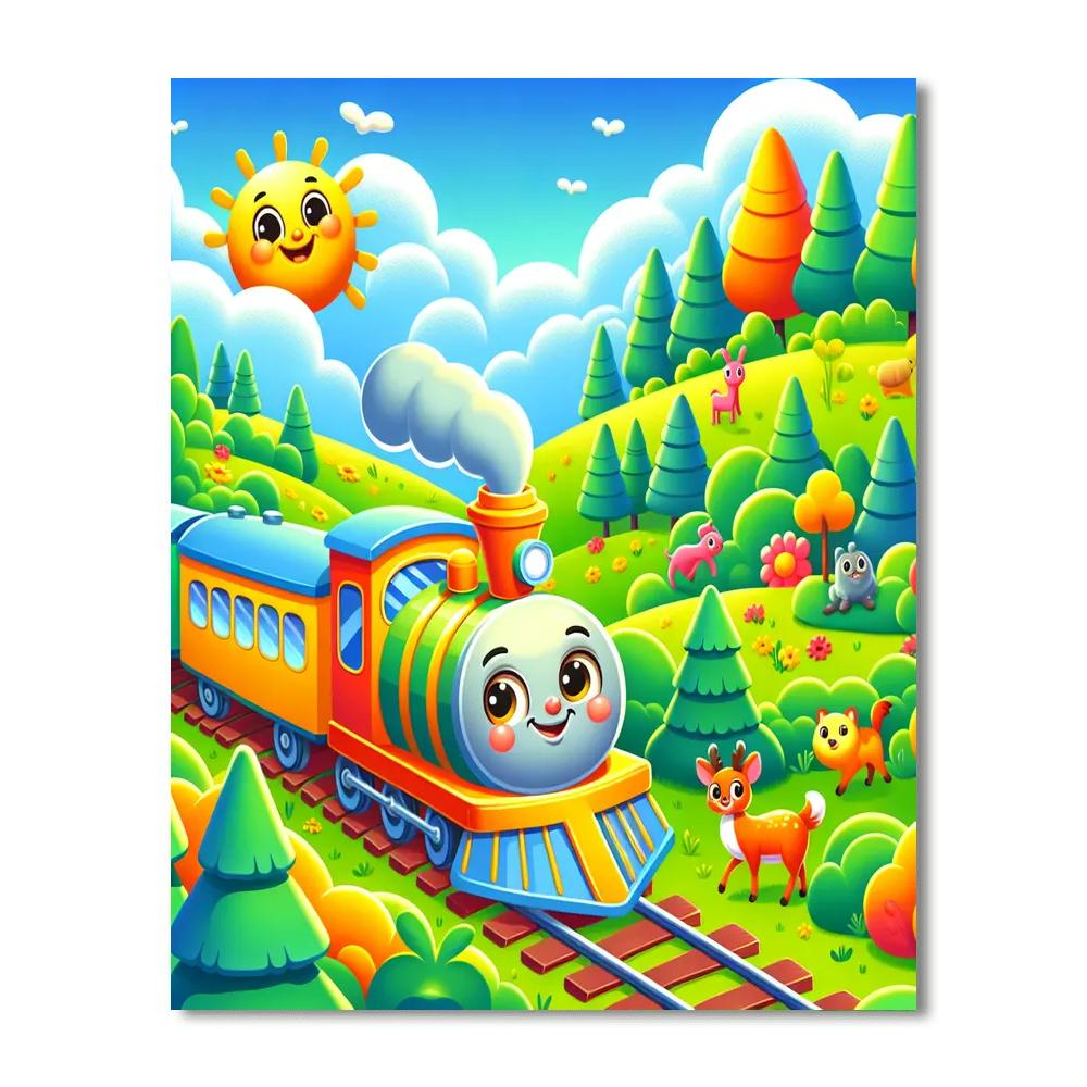 Silly Train Paint By Number