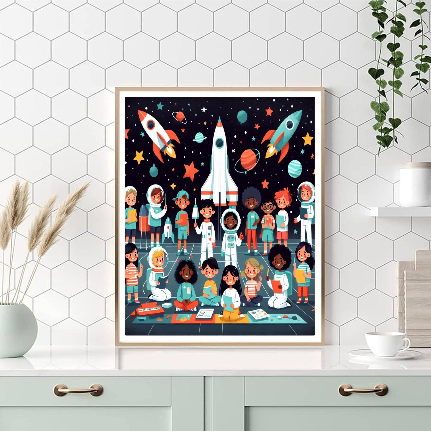 Galactic Adventure Camp Number Painting