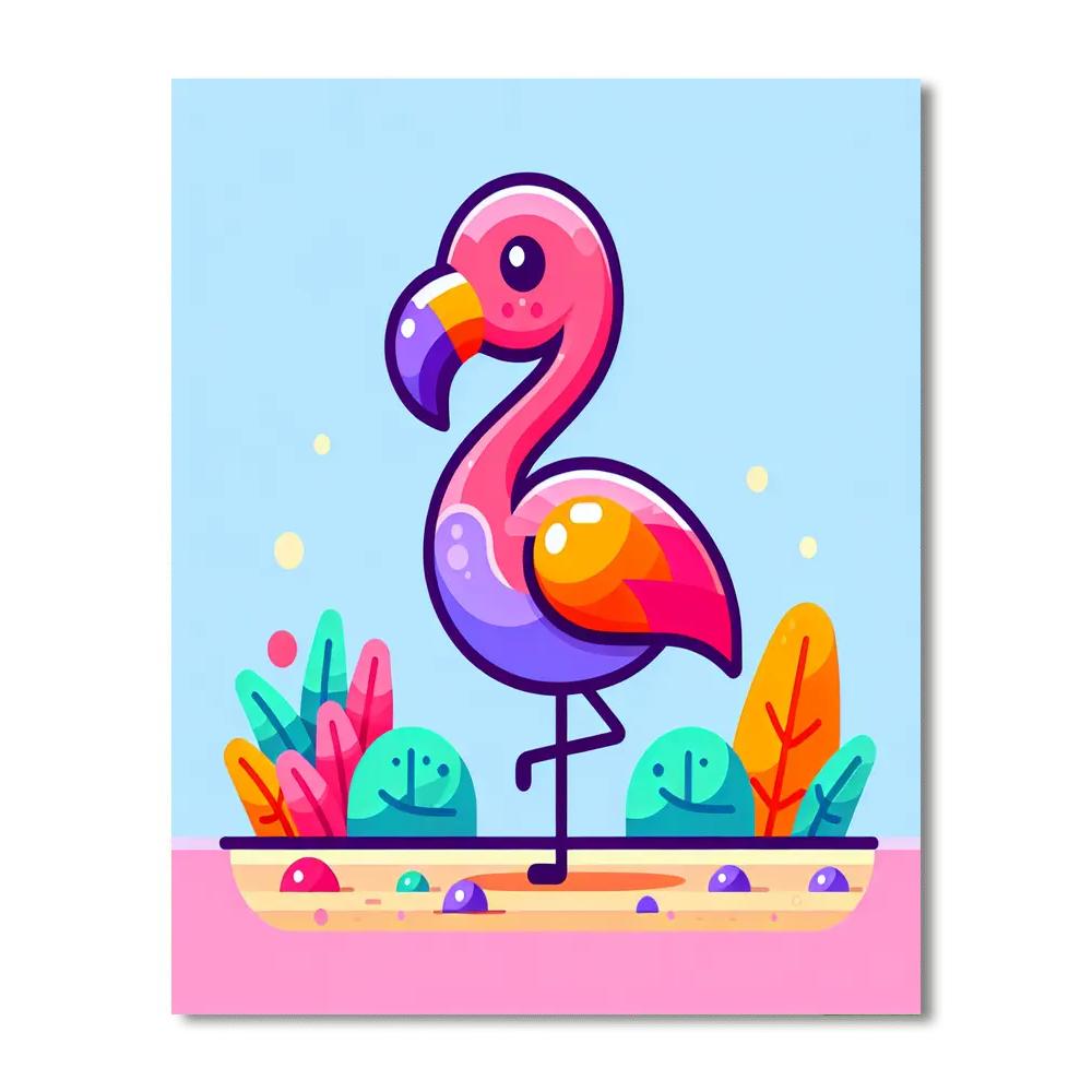Cheerful Flamingo Fiesta Paint By Number