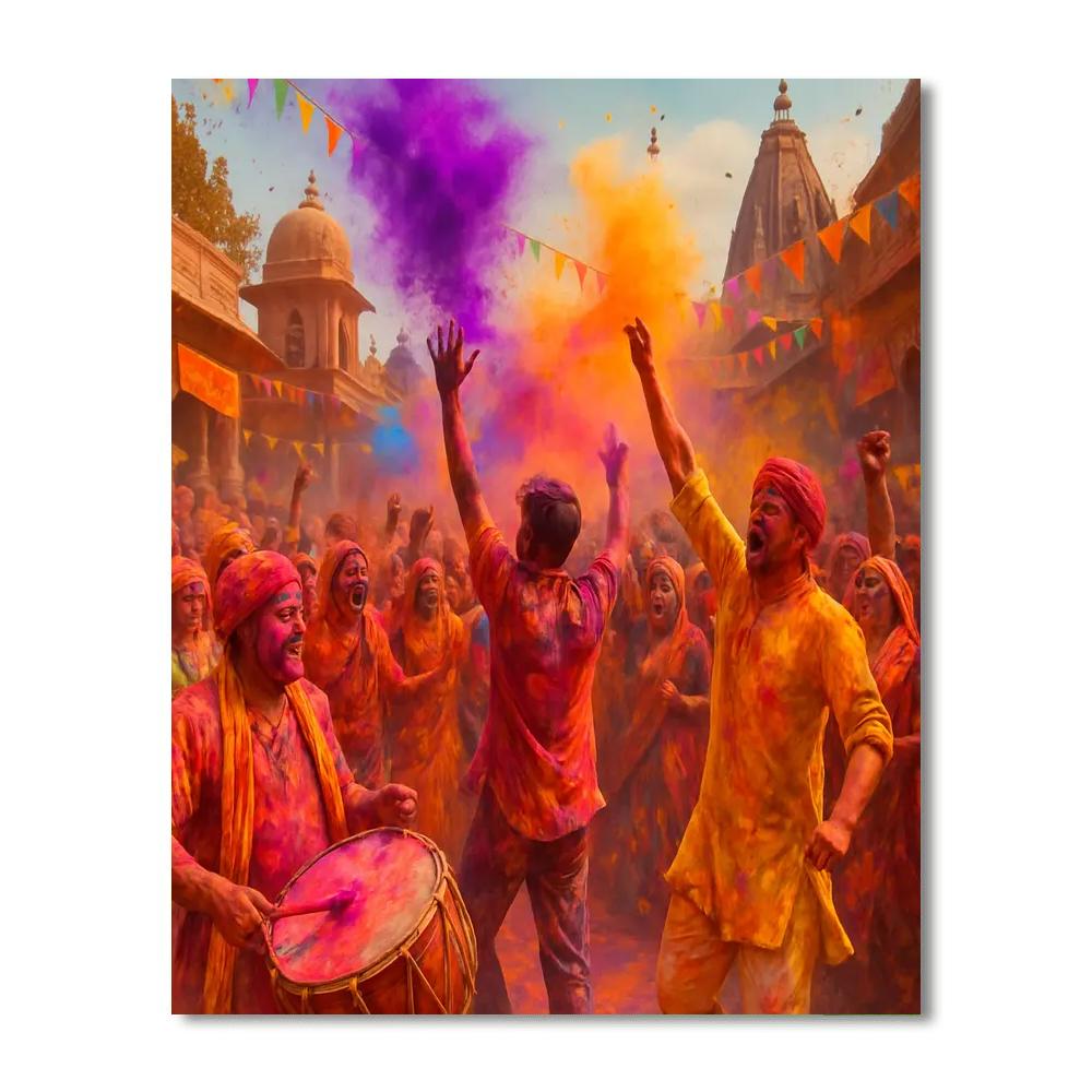 Holi - Vrindavan Number Painting