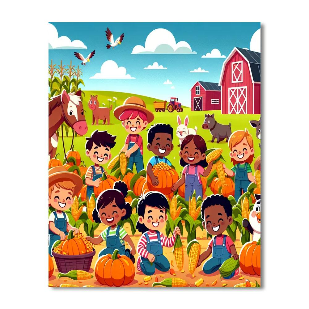 Happy Harvest Farm Paint By Numbers Art