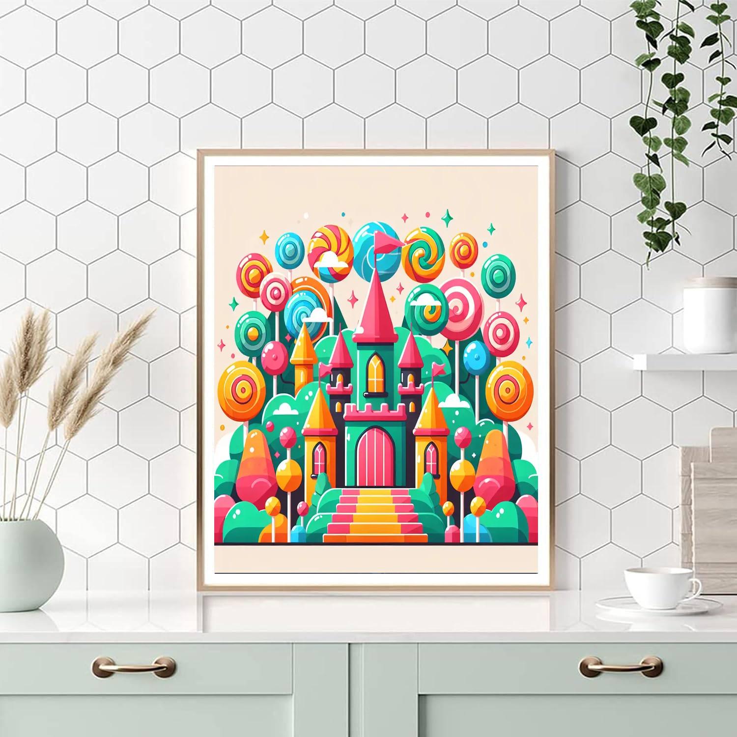 Rainbow Candy Castle Paint By Color