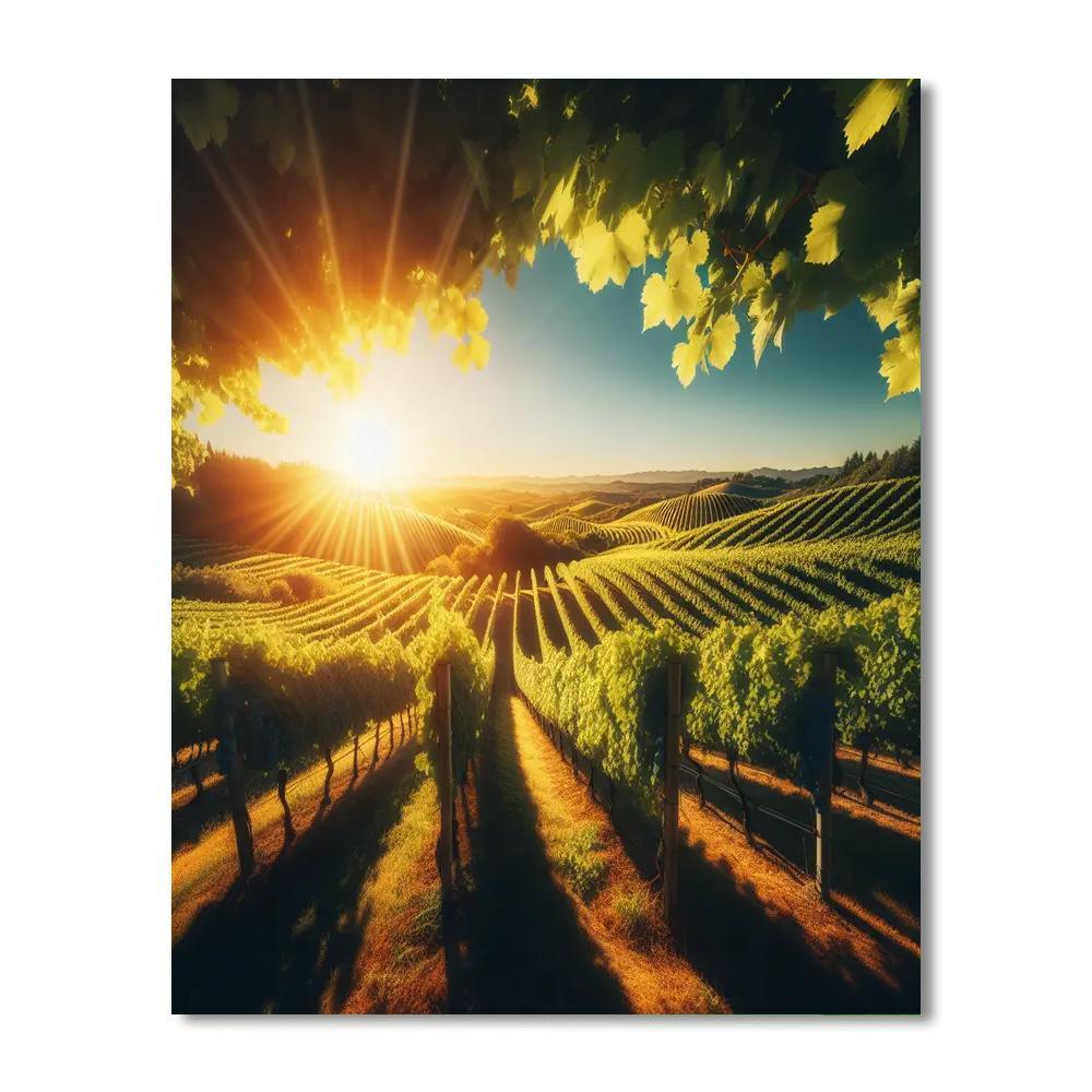 Sunlit Vineyard Panorama Paint By Numbers Kits