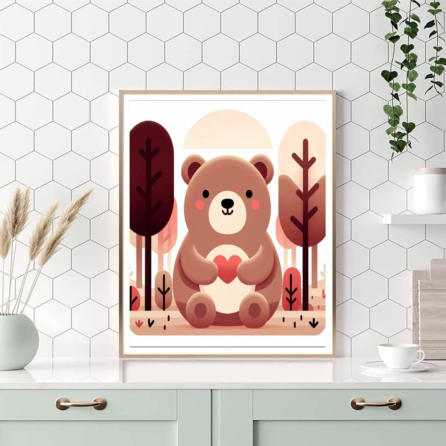 Caring Bear Cuddles Paint By Color