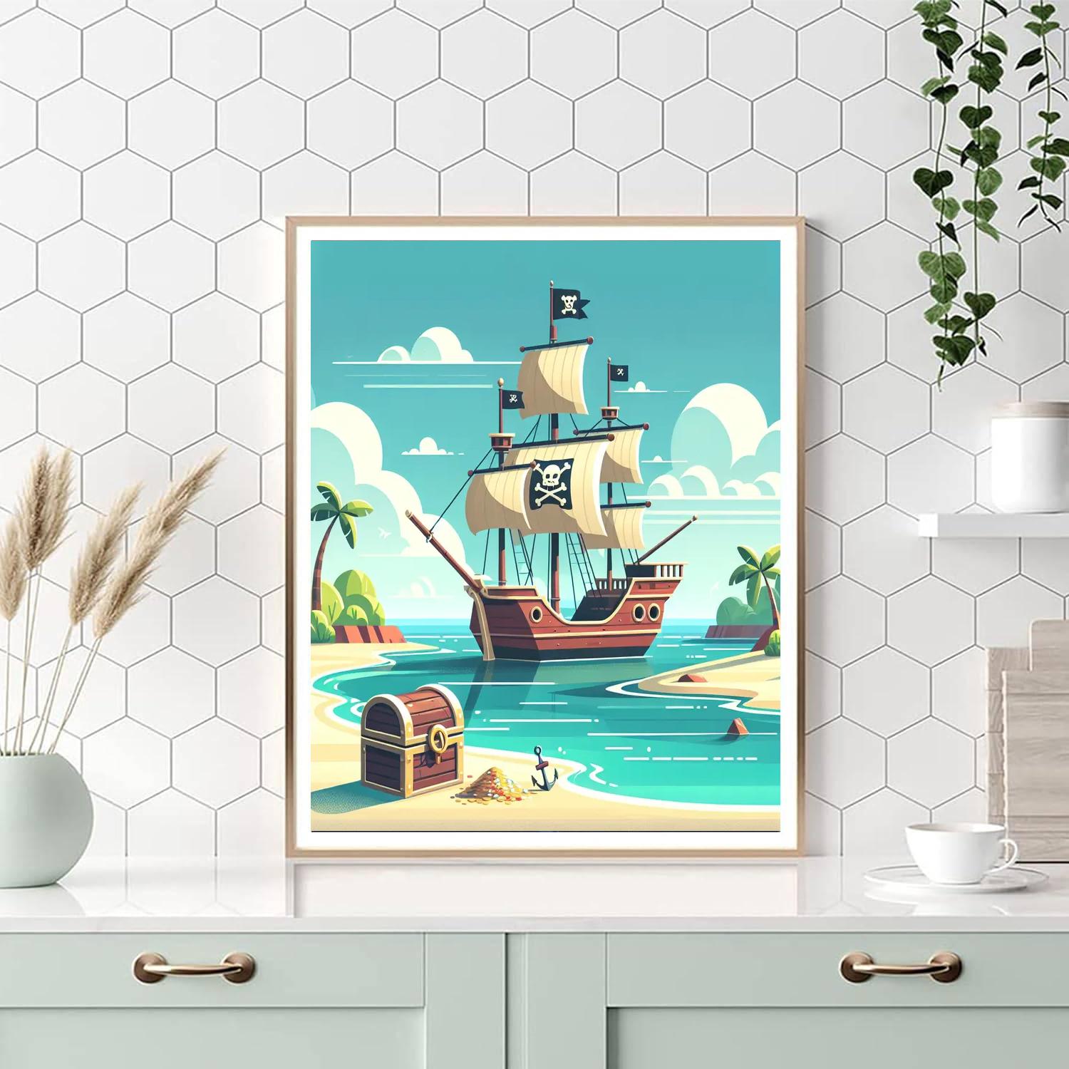 Pirate Lagoon Paint By Numbers Art