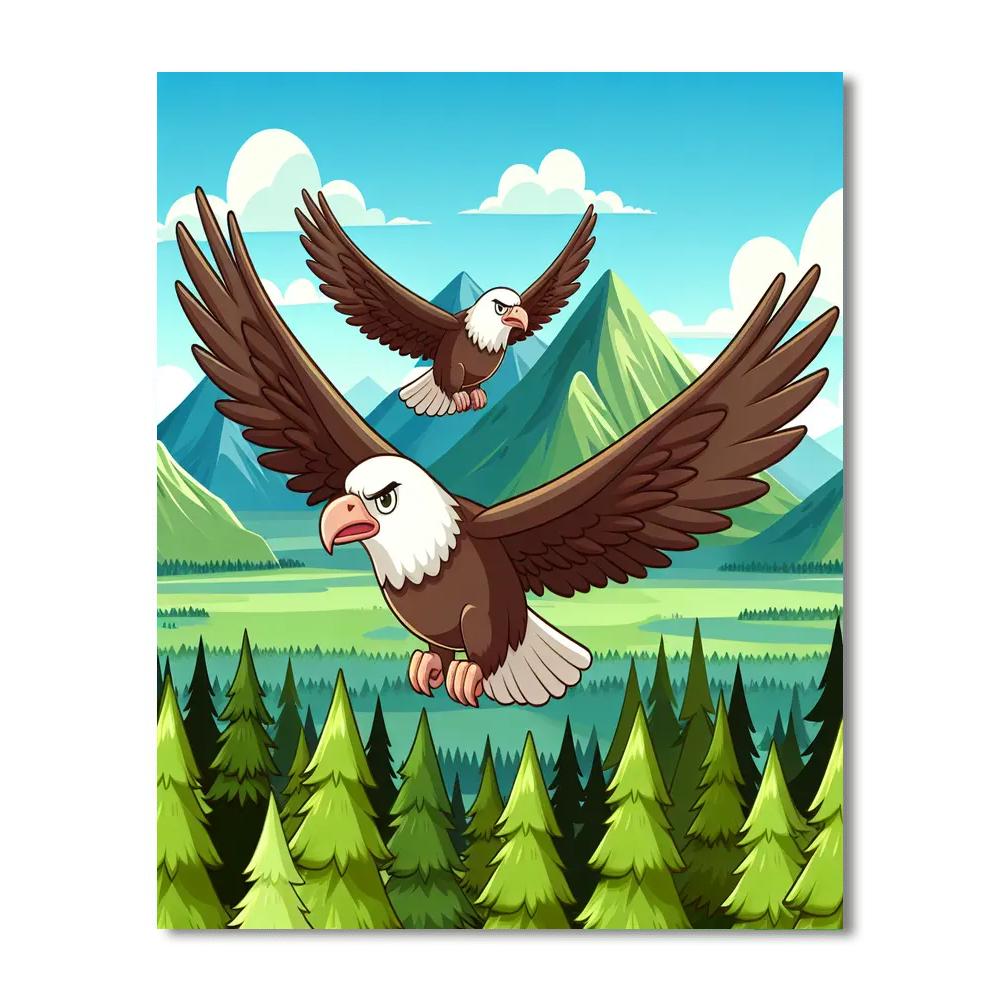 Enthusiastic Eagles Paint By Numbers Art
