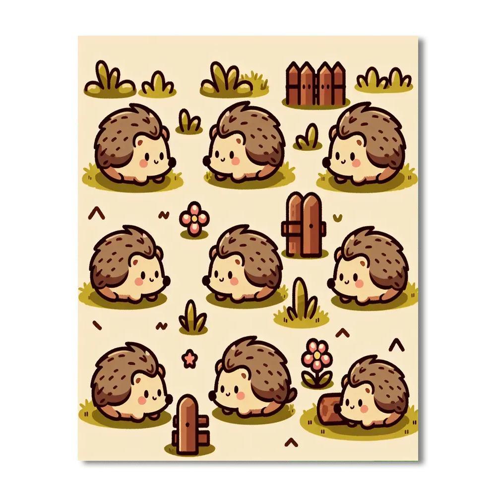 Hilarious Hedgehog Hijinks Paint By Numbers Kits