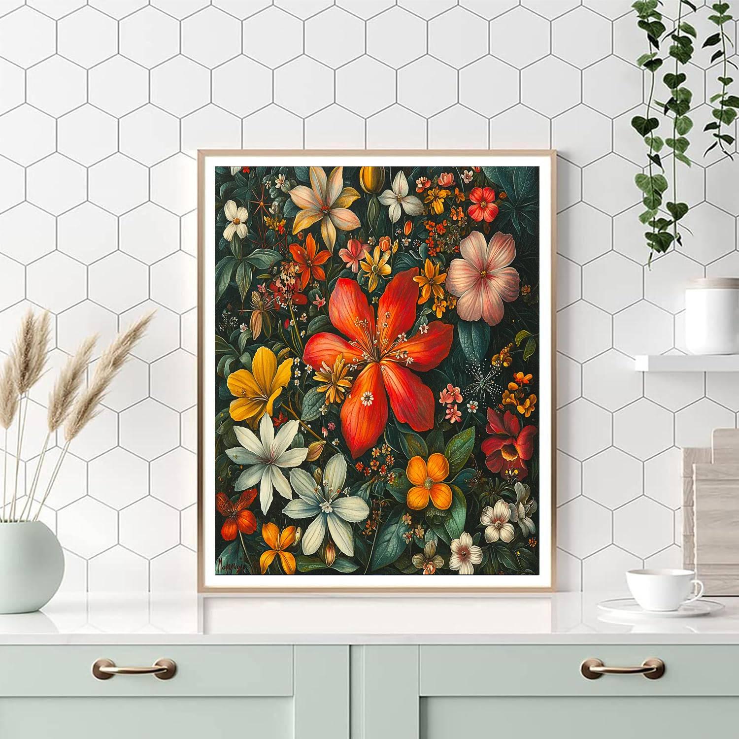 Maria Sibylla Merian Inspired Harmonious Bloom  Paint By Numbers Kits