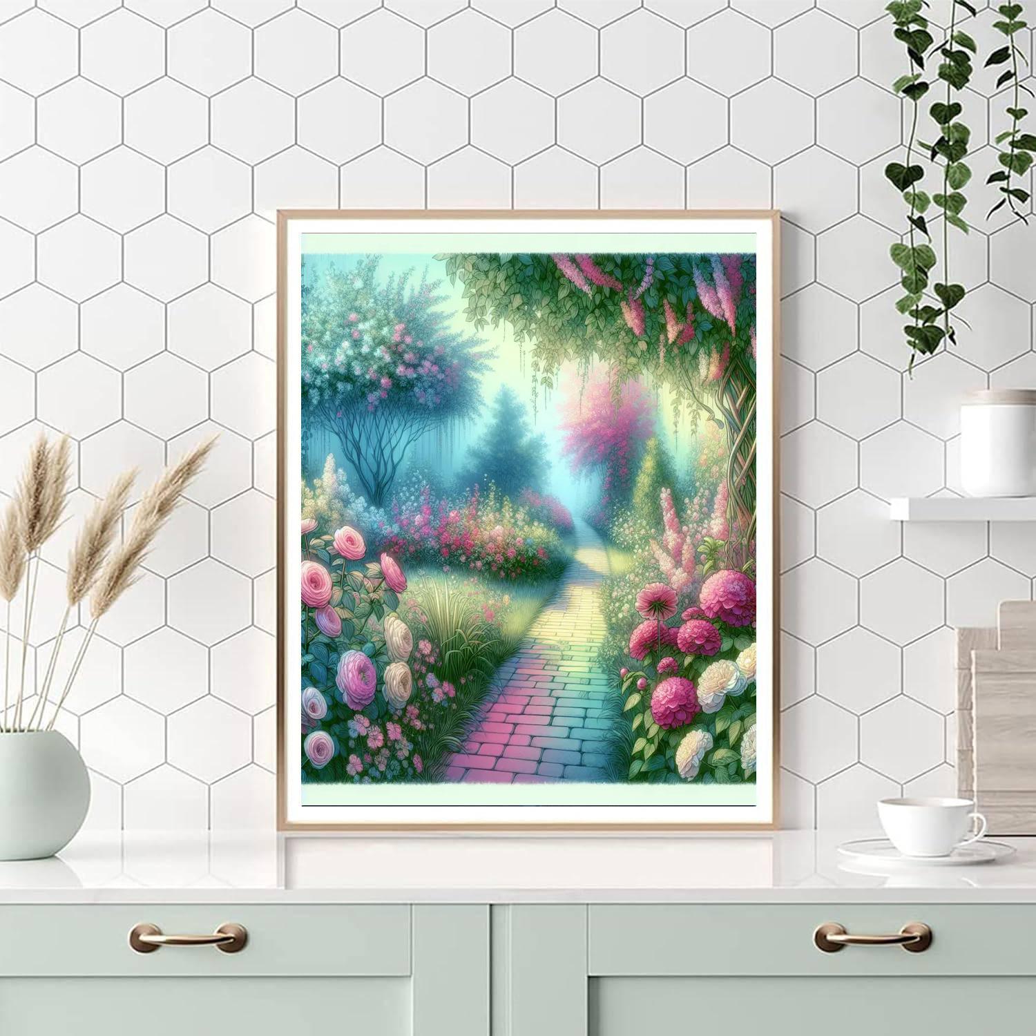 Dreamlike Garden Pathway Paint By Color