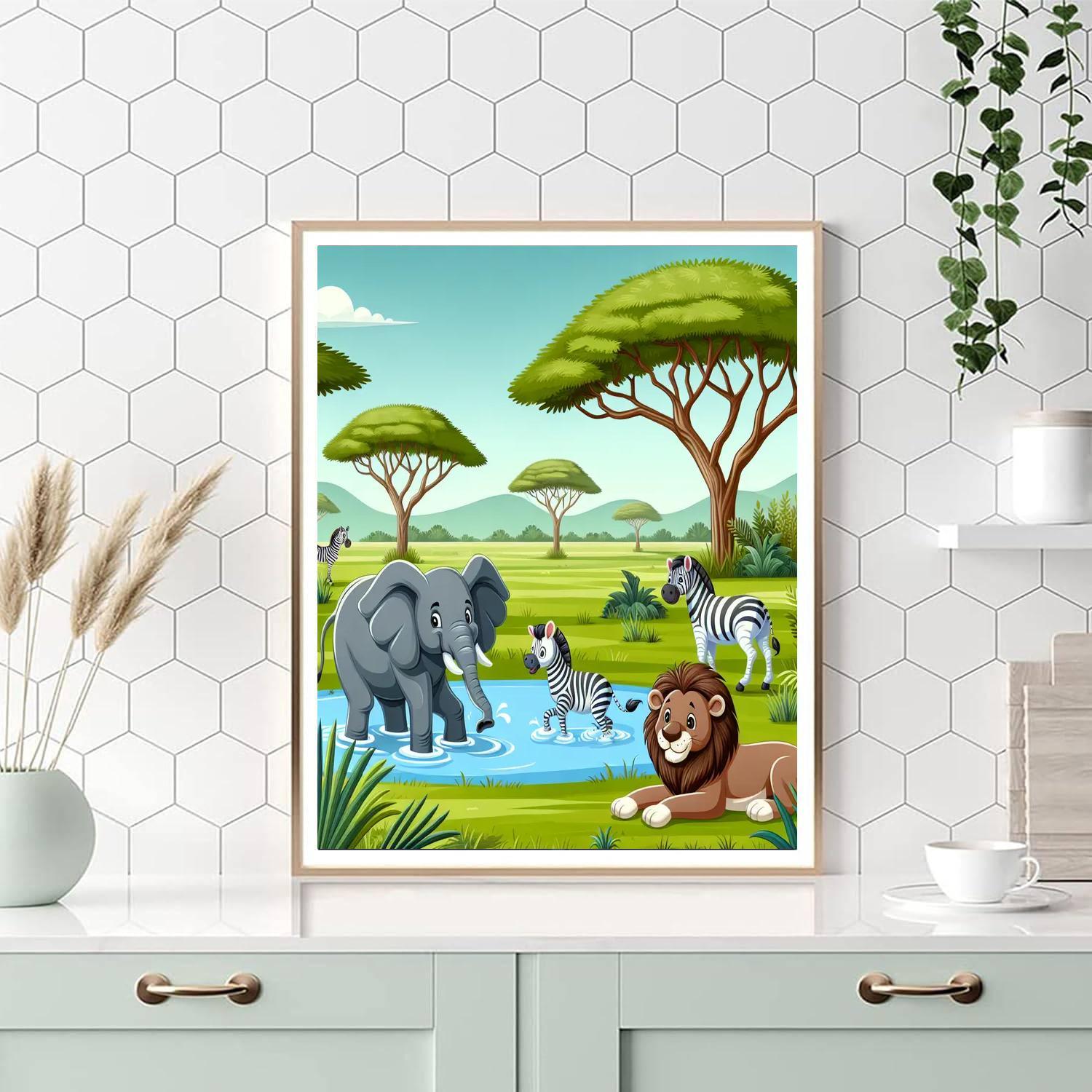 Creative Animal Safari Painting By Numbers Kit