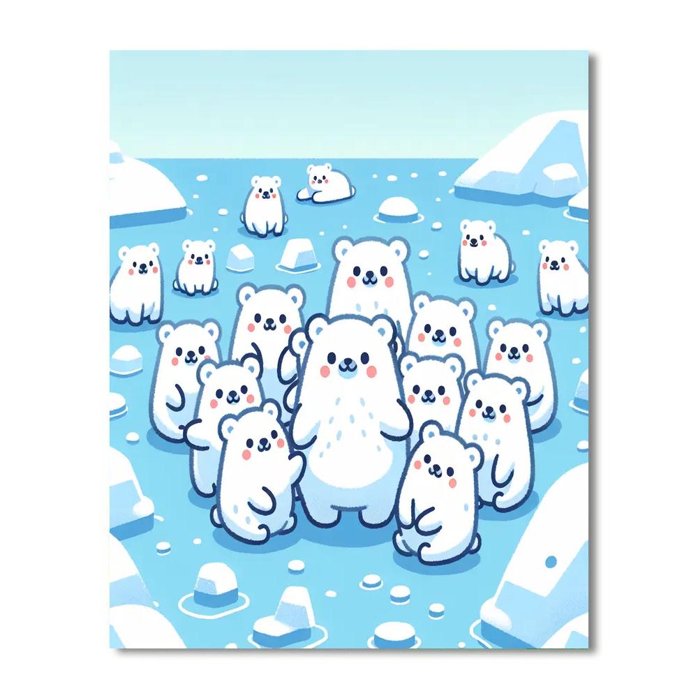 Fluffy Polar Adventure Painting By Numbers Kit