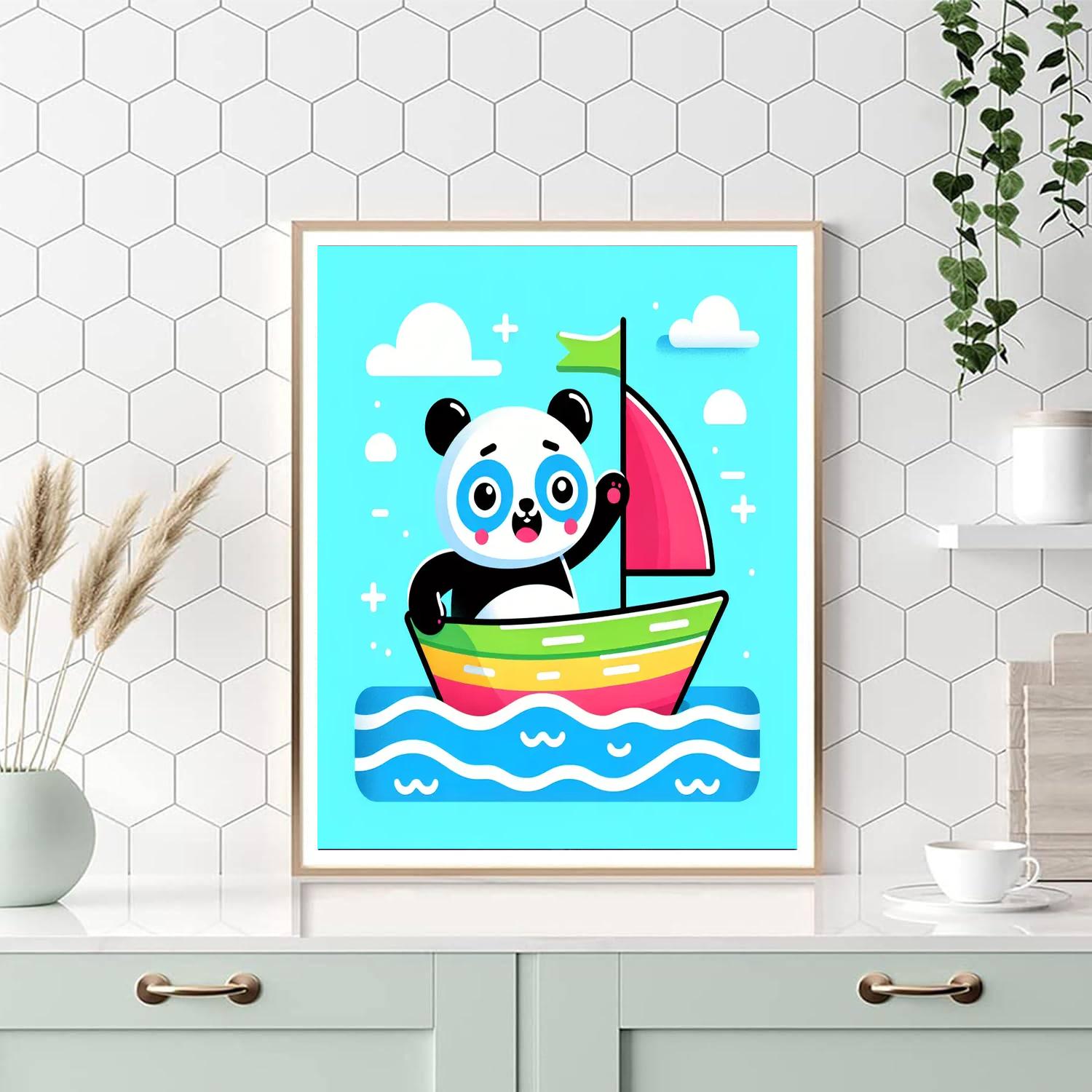 Sailing Panda Adventure Numbered Painting Kits