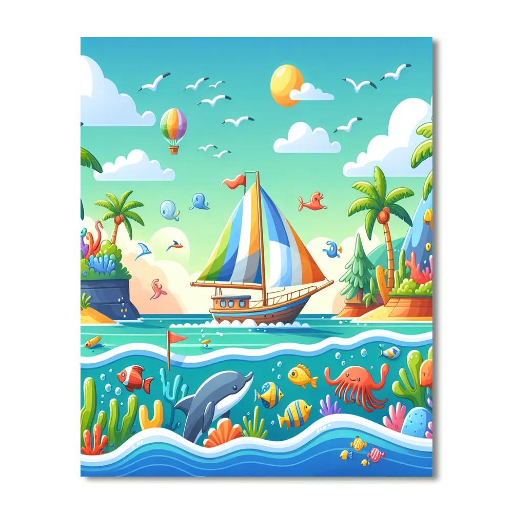 Seaside Adventure Afloat Paint By Numbers Art