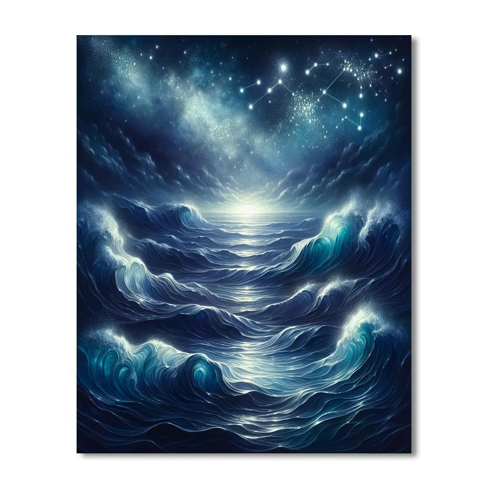 Celestial Ocean Night Paint By Numbers Kits