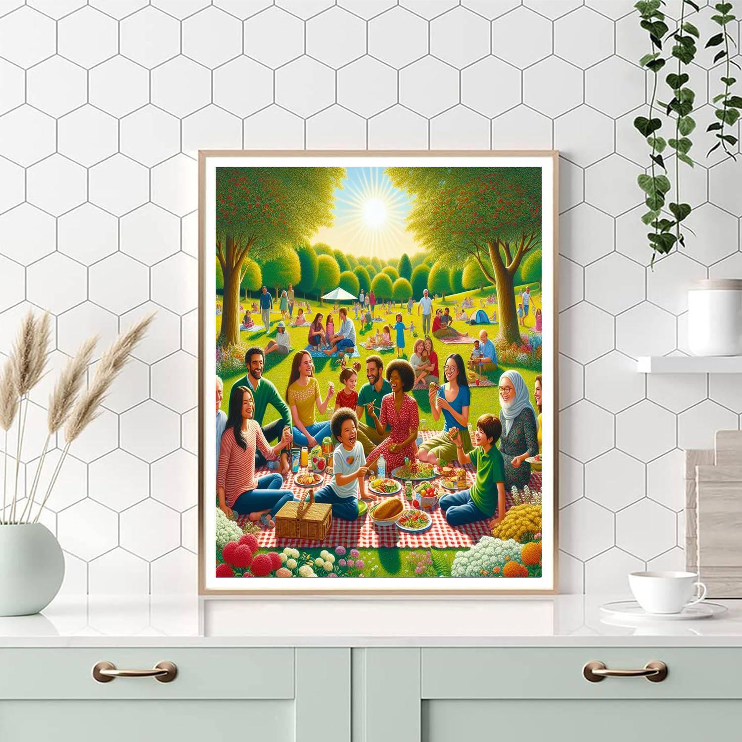 Delightful Picnic Scene Painting By Numbers Kit