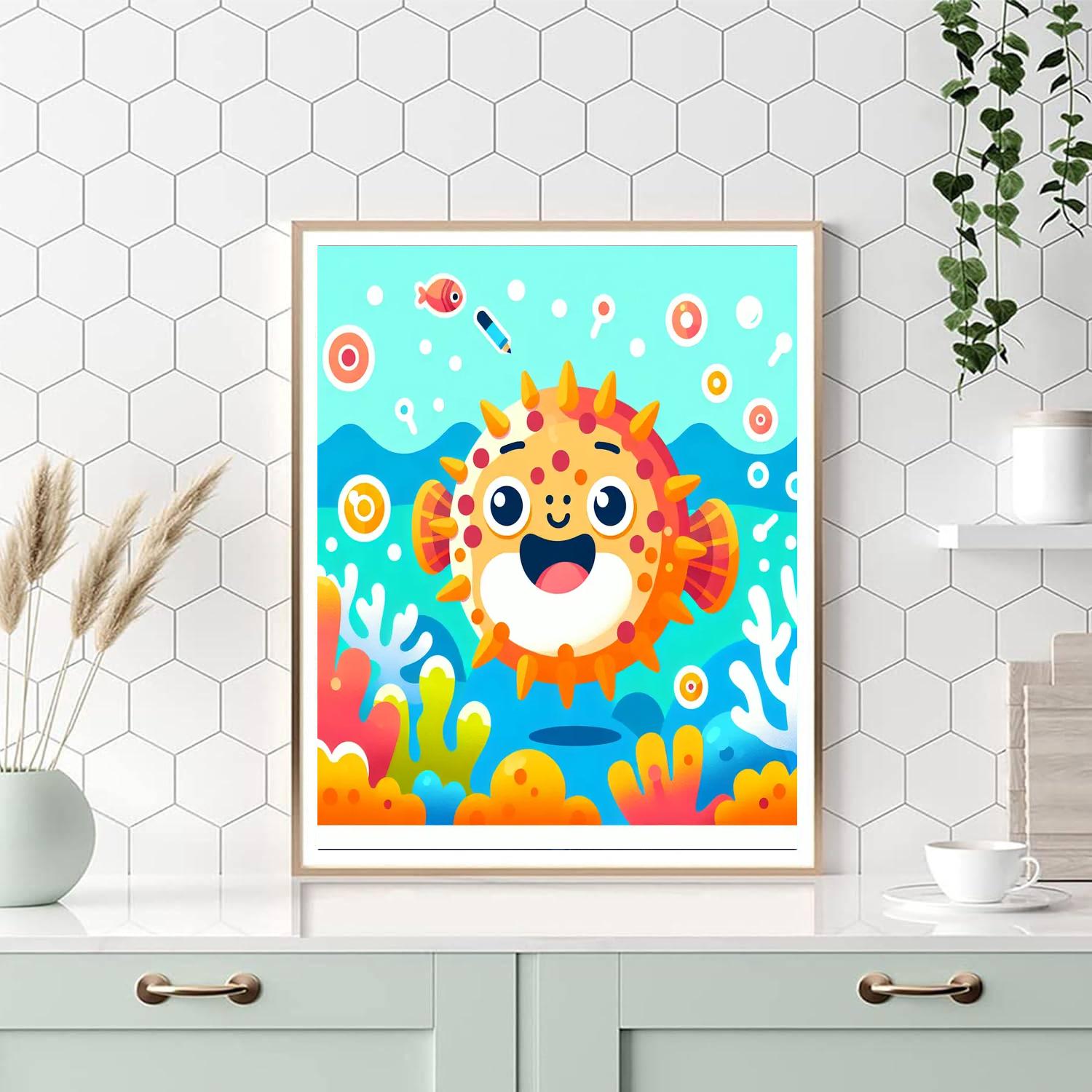 Lively Pufferfish Paint By Numbers Art