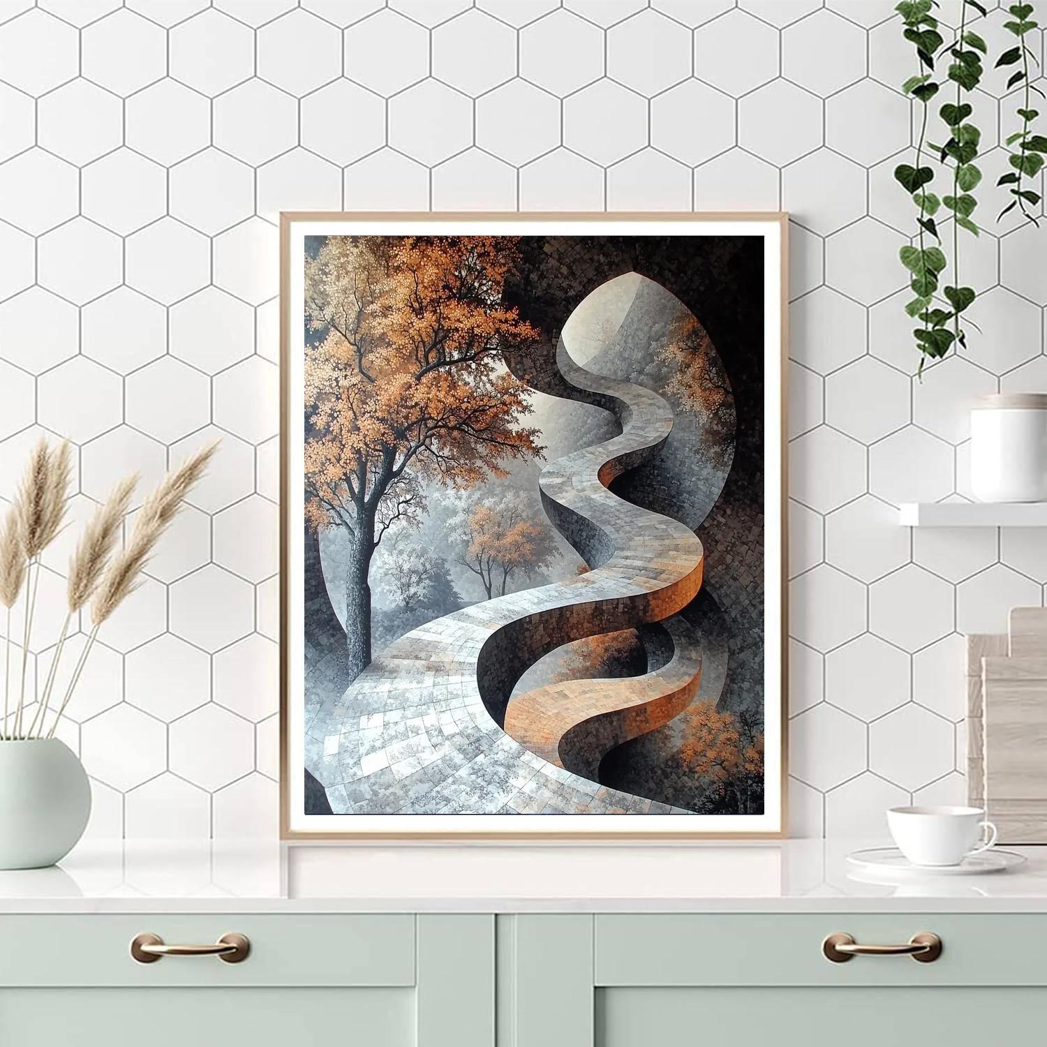 M.C. Escher Inspired Illusionary Dimensions  Paint By Numbers