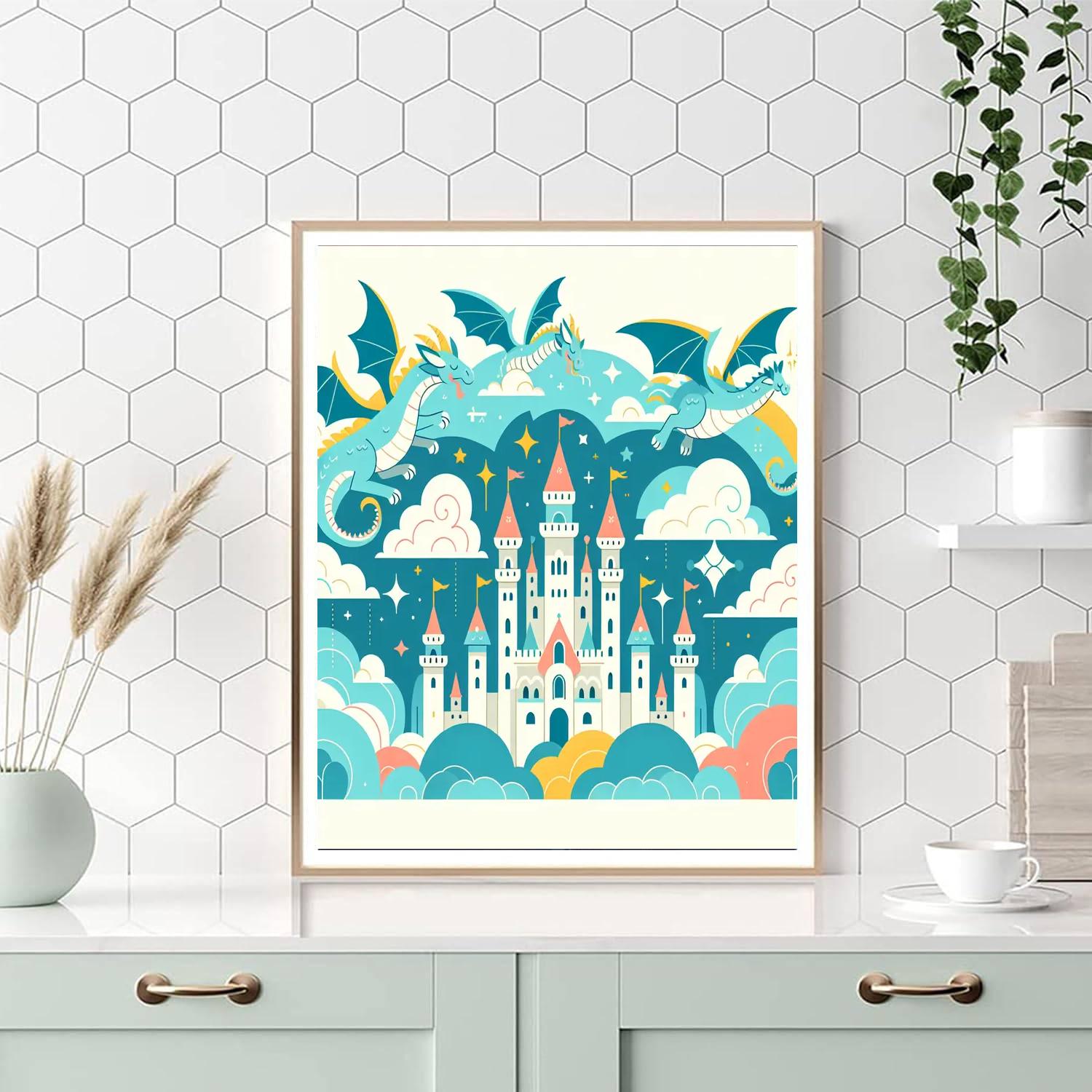 Fantasy Sky Kingdom Numbered Painting Kits