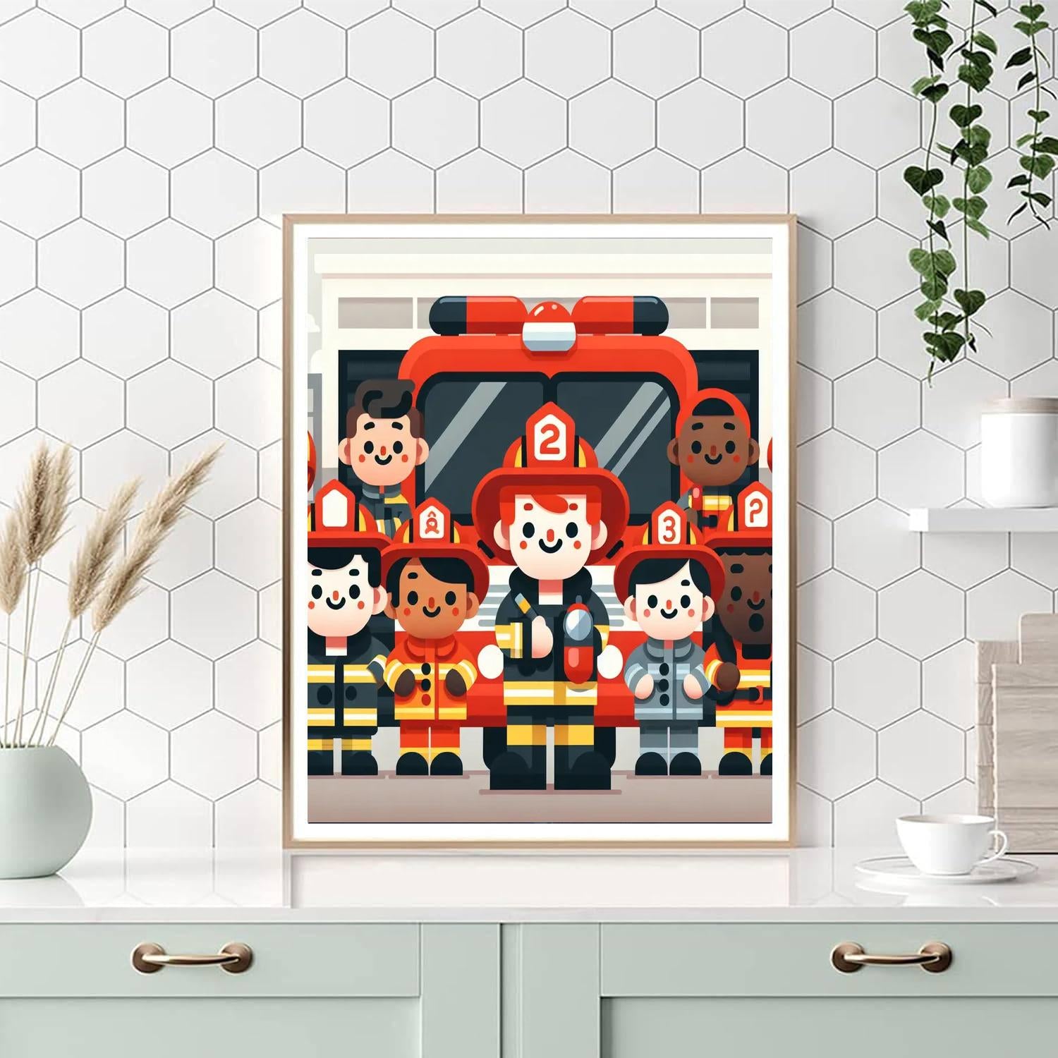 Courageous Firefighters Numbered Painting Kits