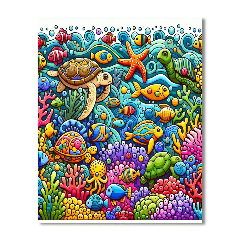 Aquatic Wonderland Paint By Numbers Art
