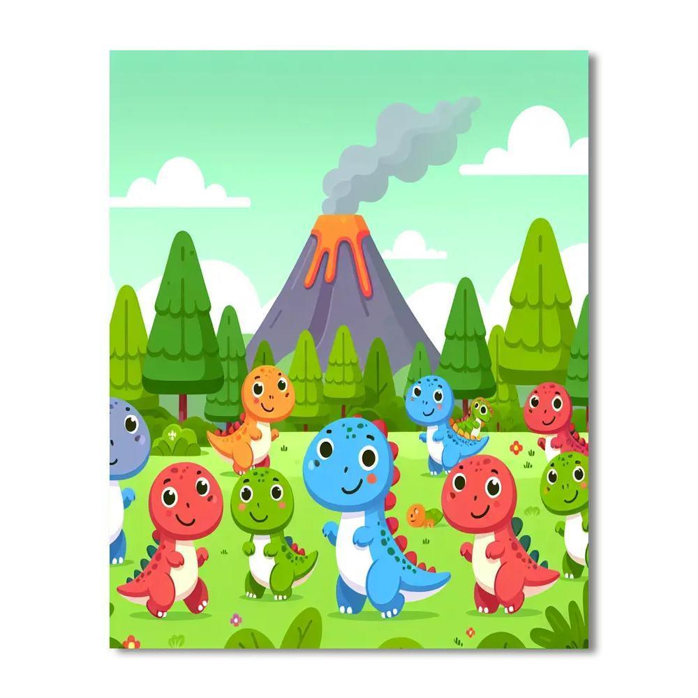 Adventures In Dino World Paint By Numbers Art