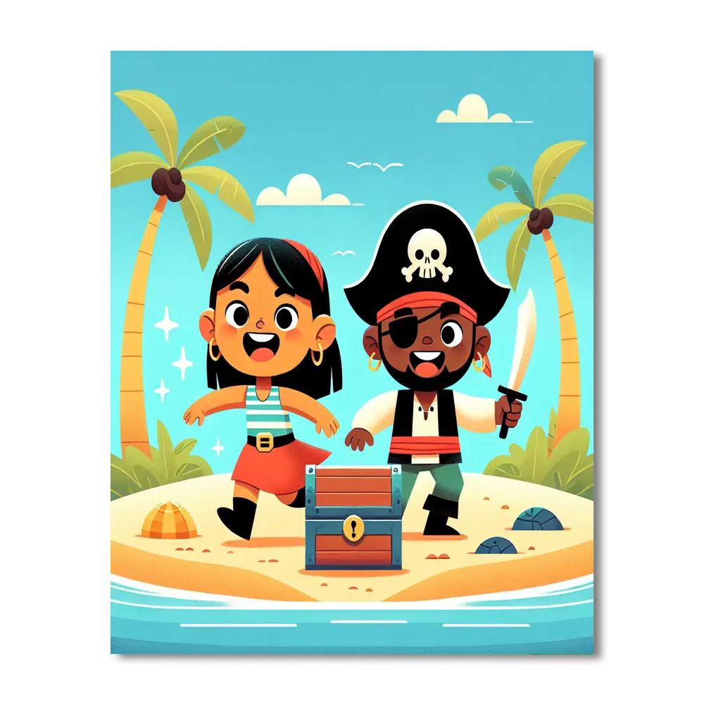 Treasure Hunt With Pirates Painting By Numbers Kit