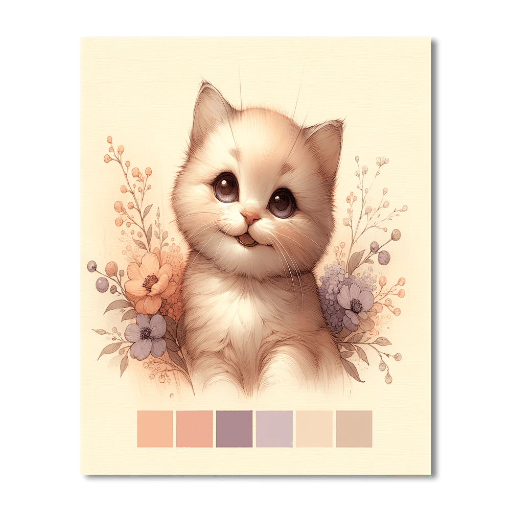 Cat Whisker Dreams Number Painting