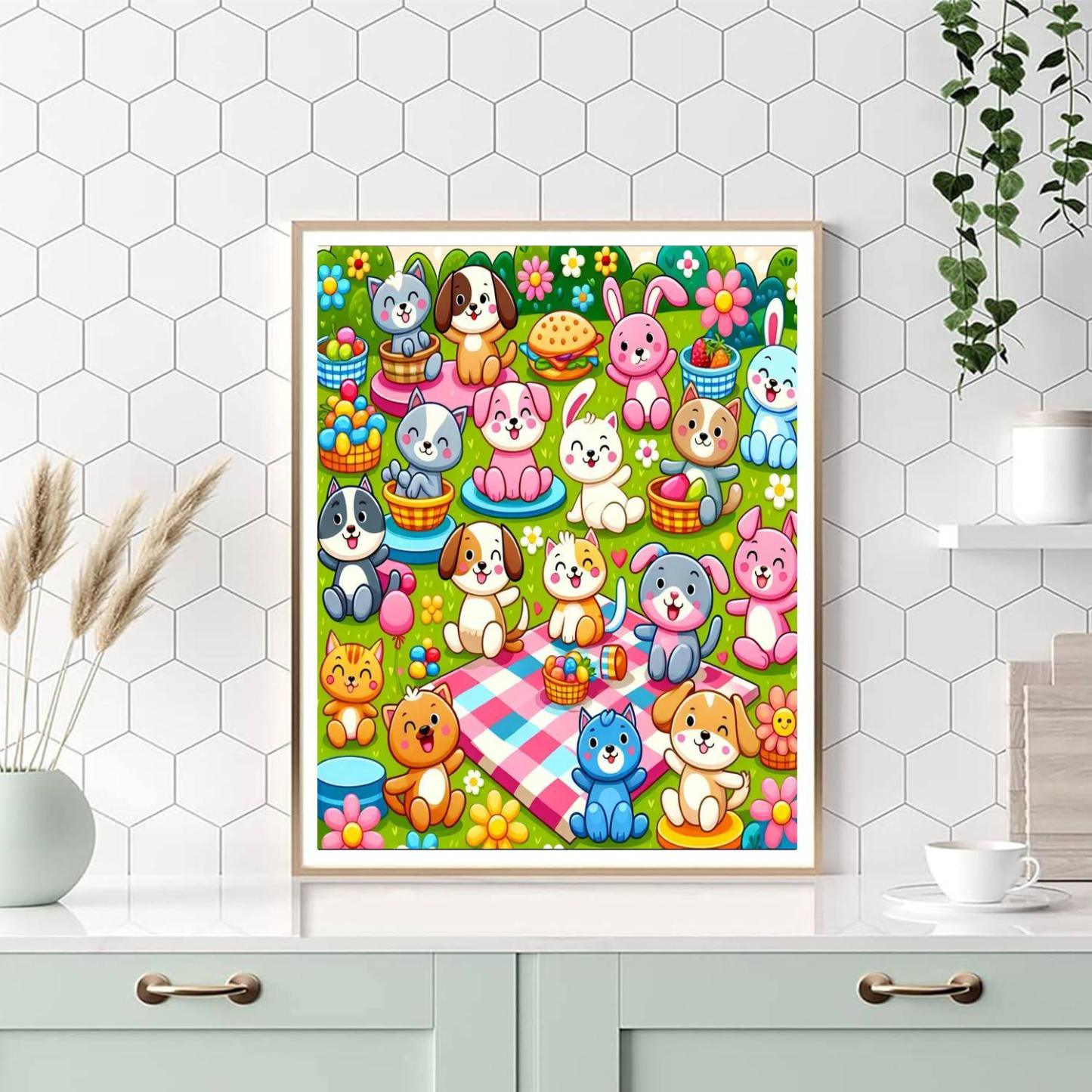 Animal Friends In The Park Numbered Painting Kits