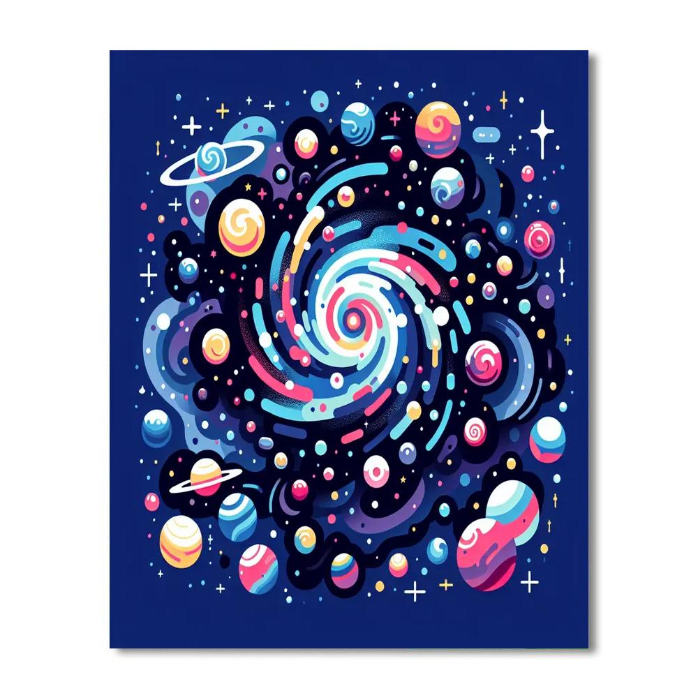 Gleeful Galaxies Paint By Numbers Art