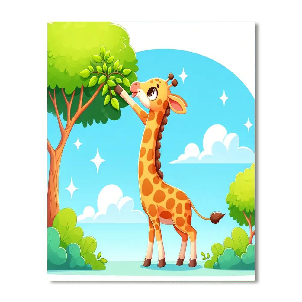 Cute Giraffe Paint By Numbers