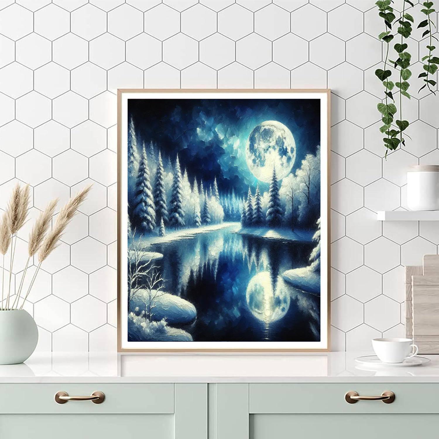Moonlit Winter Wonderland - DIY Painting By Numbers Kit – Artistry Rack