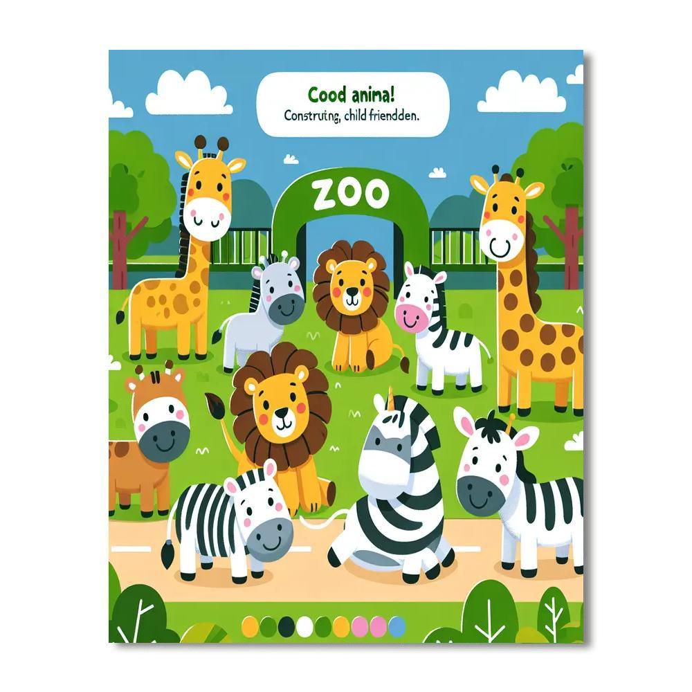 Fun Time At The Zoo DIY Paint By Numbers