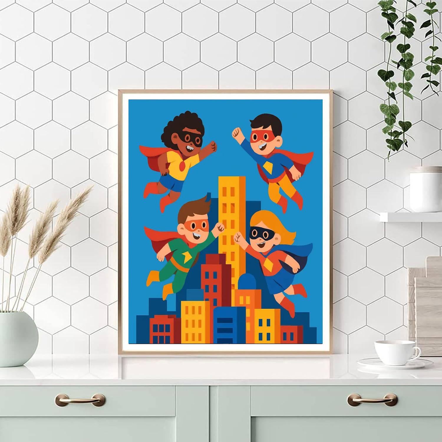 Superhero Day Out Painting By Numbers Kit