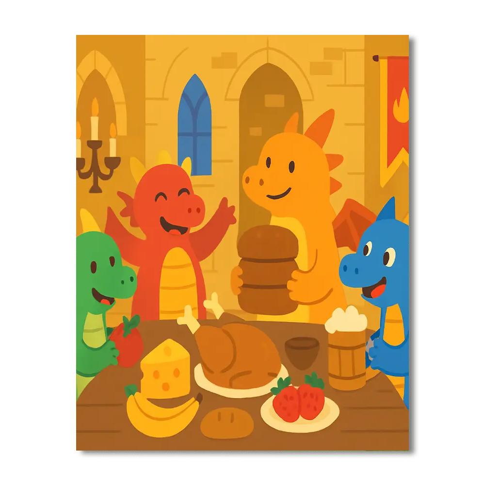 Dragon's Castle Feast Paint By Number