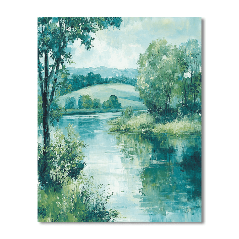 John Constable Inspired Serene Riverbank  DIY Paint By Numbers