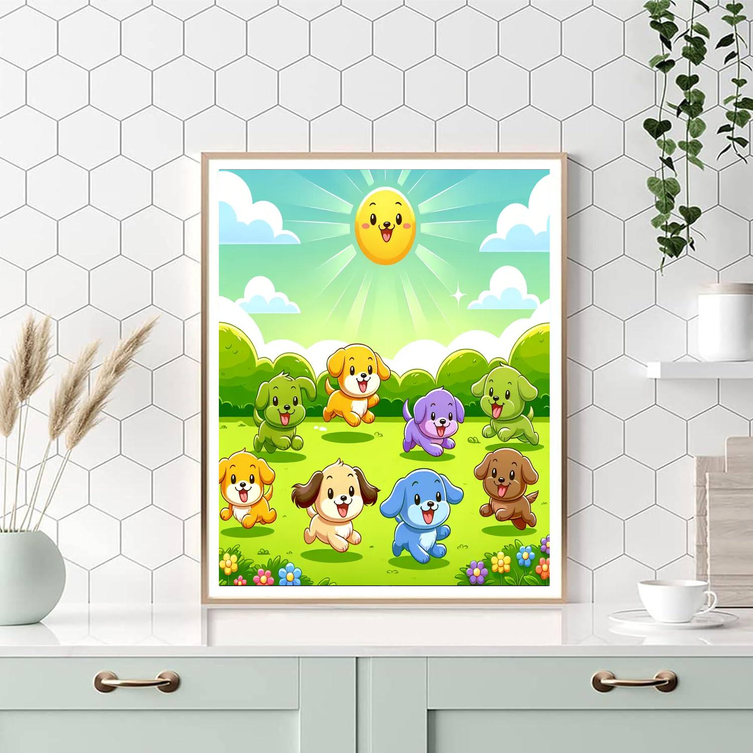 Puppy Playtime Fun Painting Number Kit