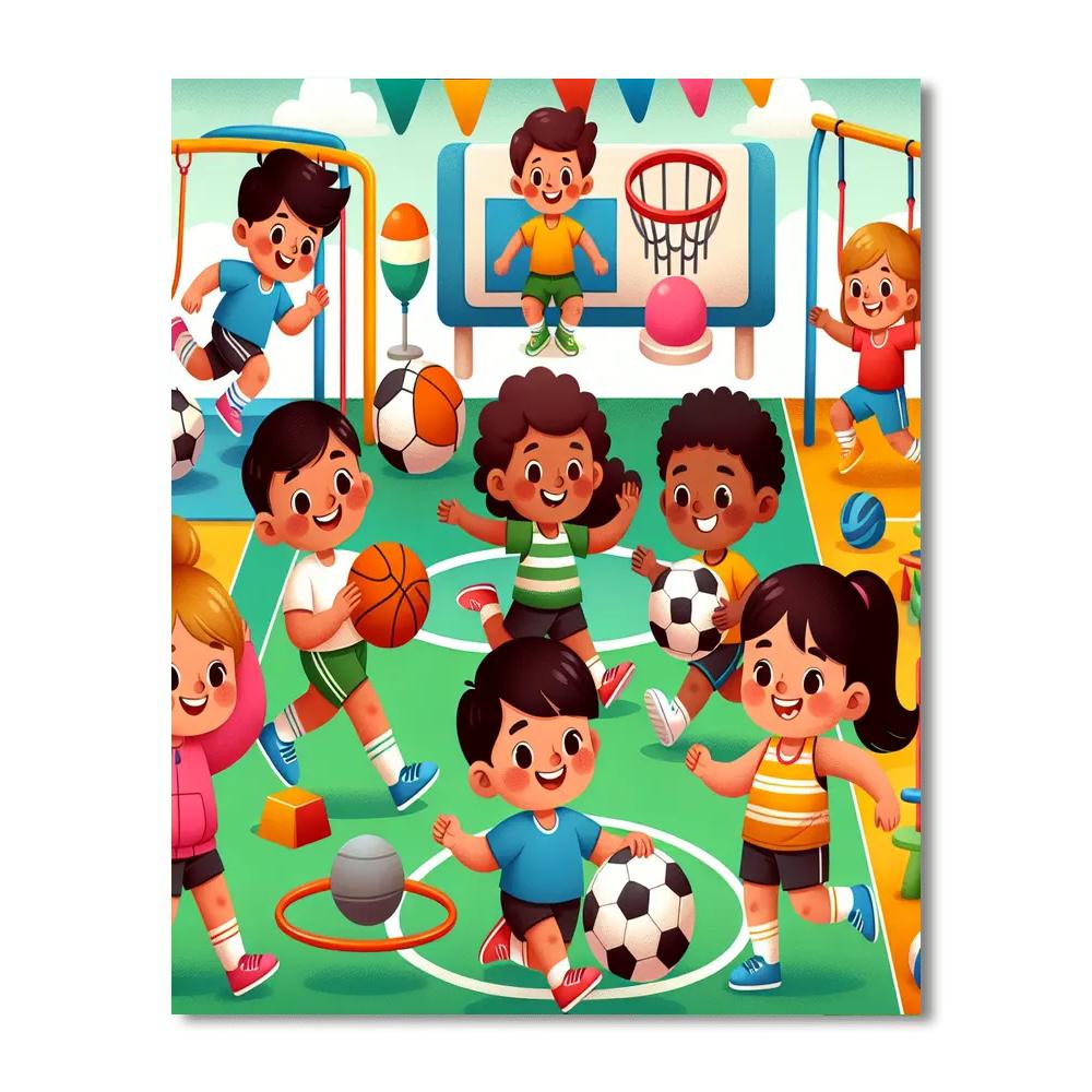 Colorful Sports Adventure Number Painting