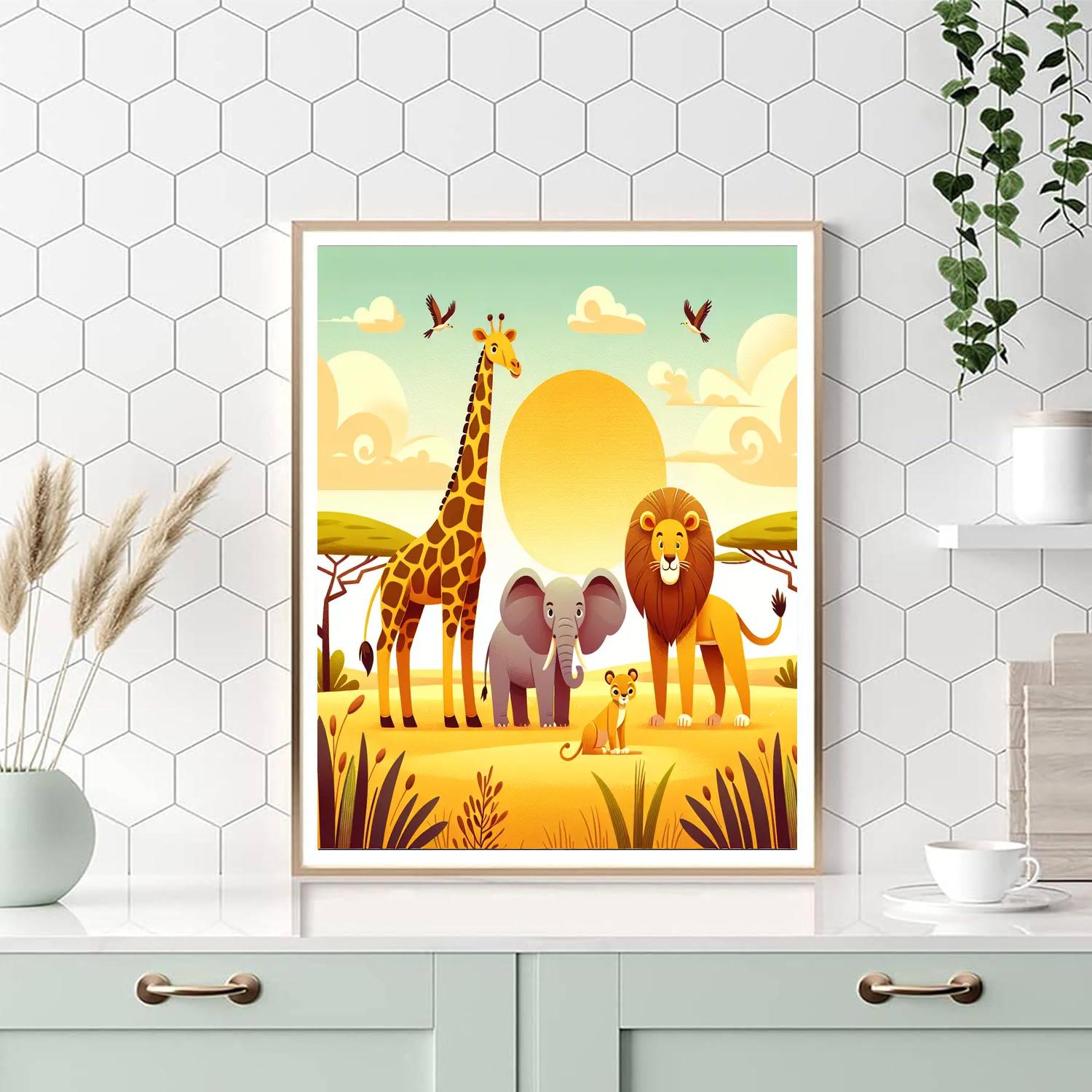Amazing African Safari Paint By Numbers Art