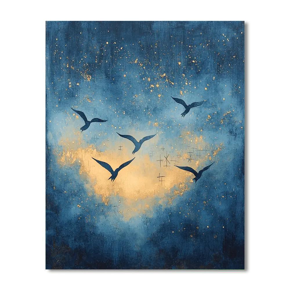 Leonardo Da Vinci Inspired Avian Dreams At Dusk  Numbered Painting Kits