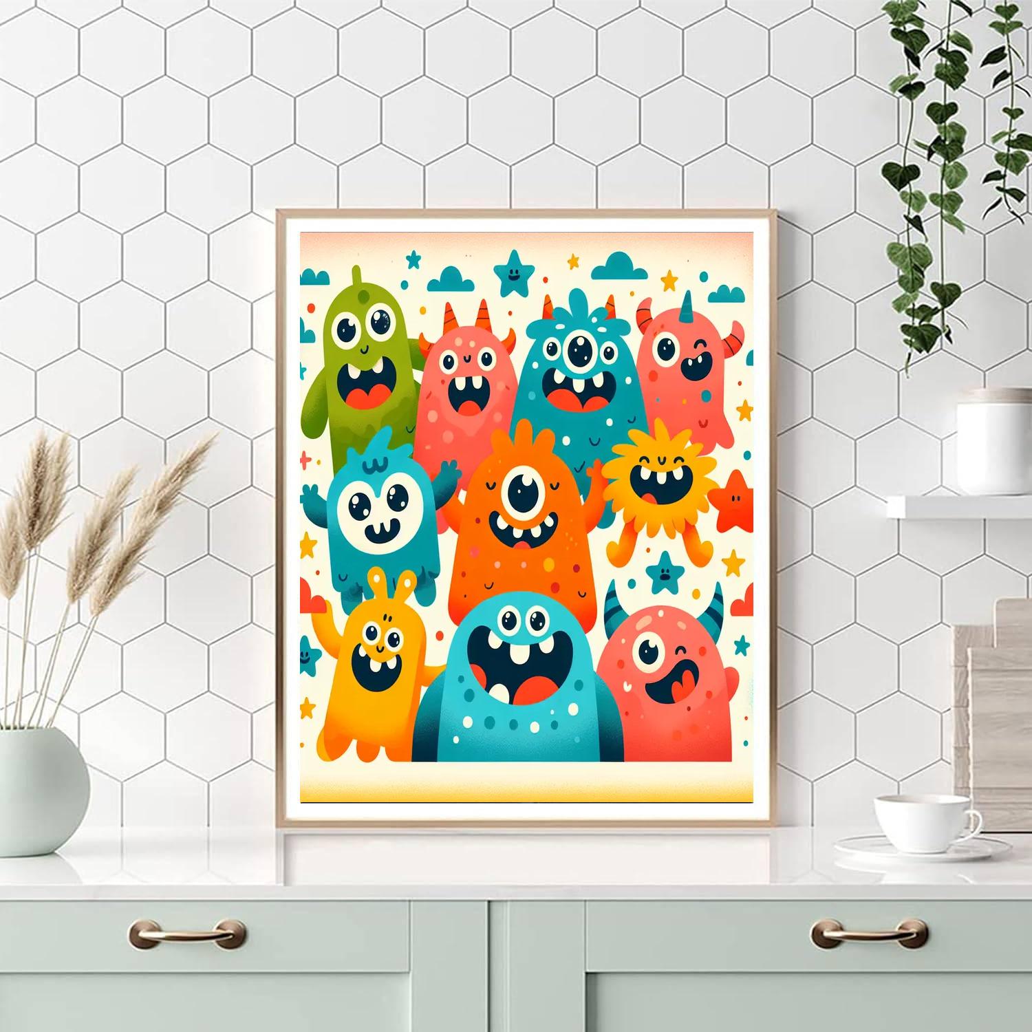 Giant Friendly Monsters Paint By Numbers Kits