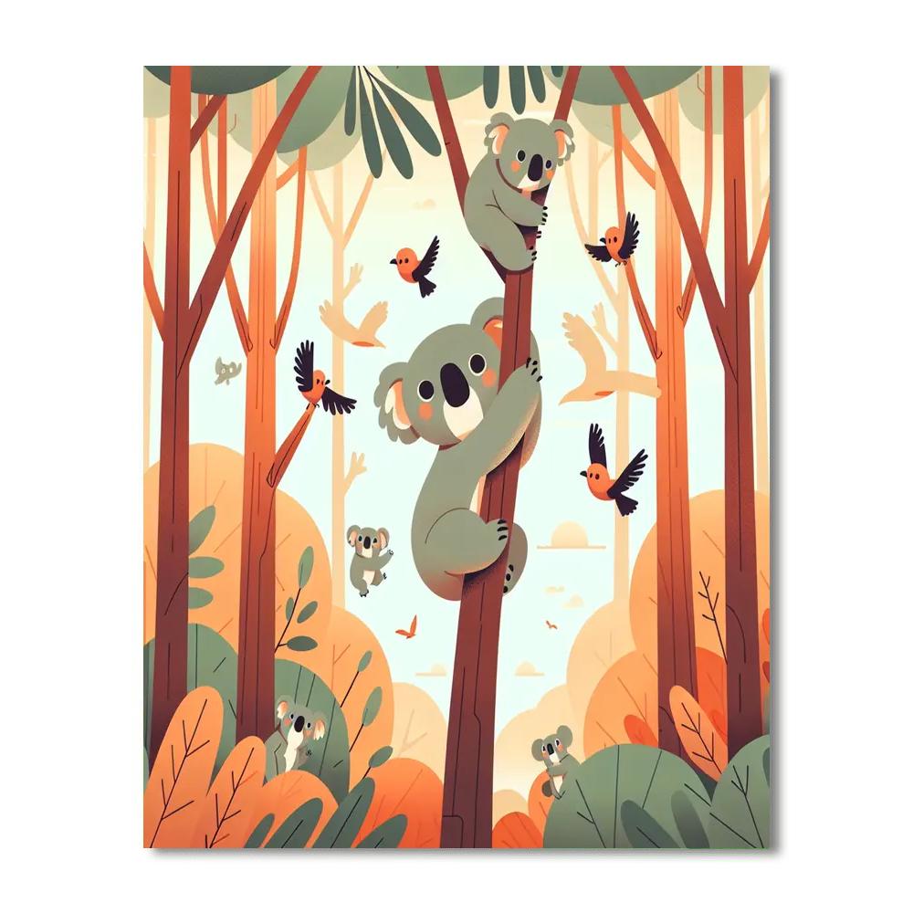 Curious Koala Climb Numbered Painting Kits