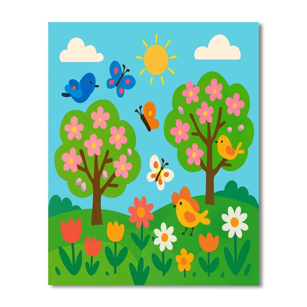 Cheerful Spring Blossom DIY Paint By Numbers