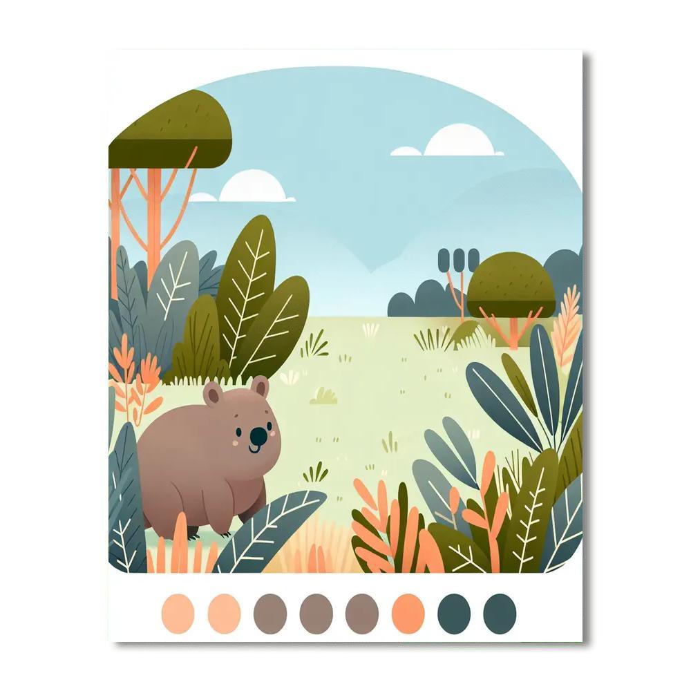 Whisker Wombat Wilderness Painting By Numbers Kit