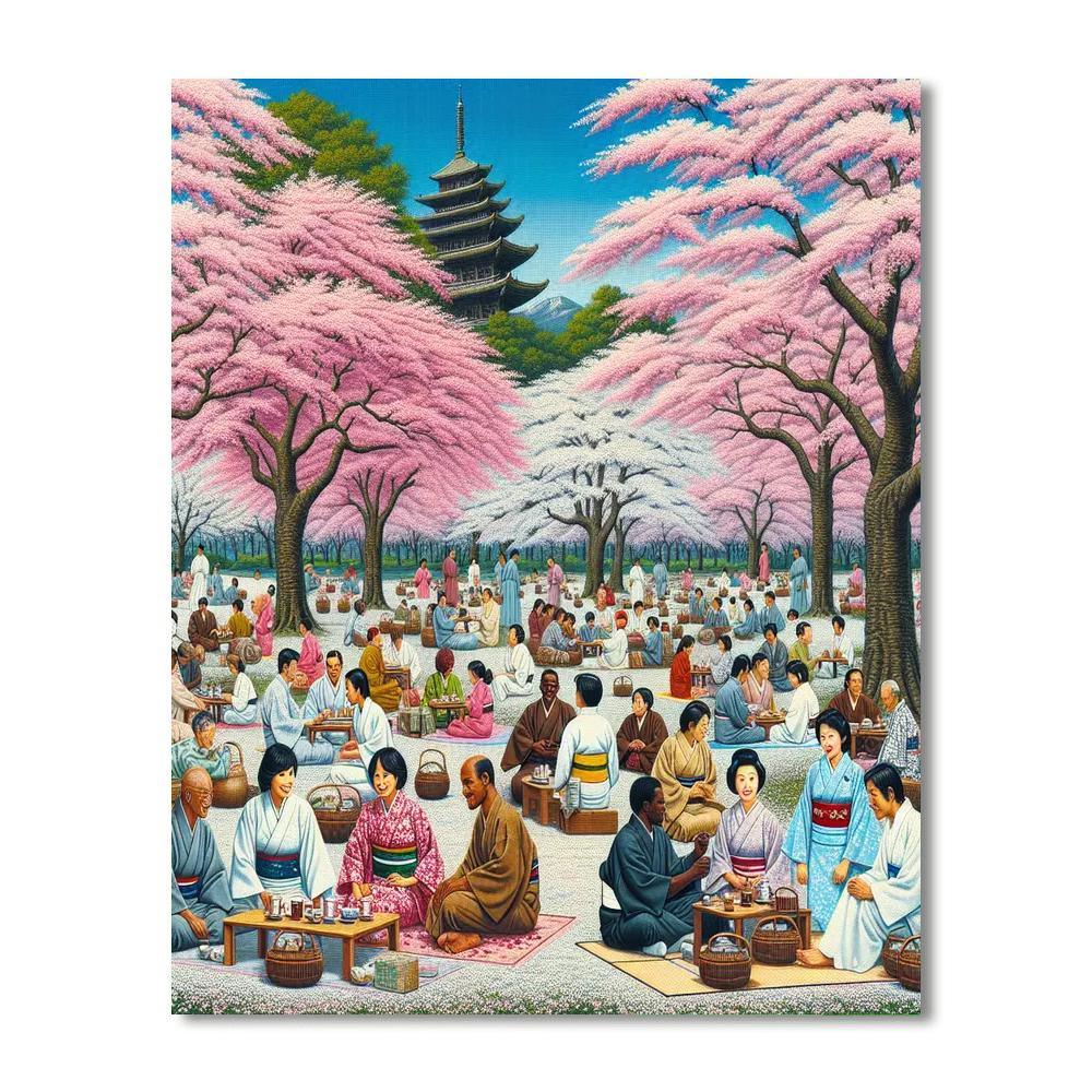 Hanami Cherry Blossom Festival - Tokyo Paint By Number